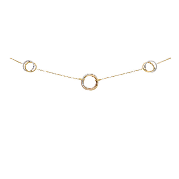 Pulsera Oro Amarillo, Blanco y Rosa PU13226