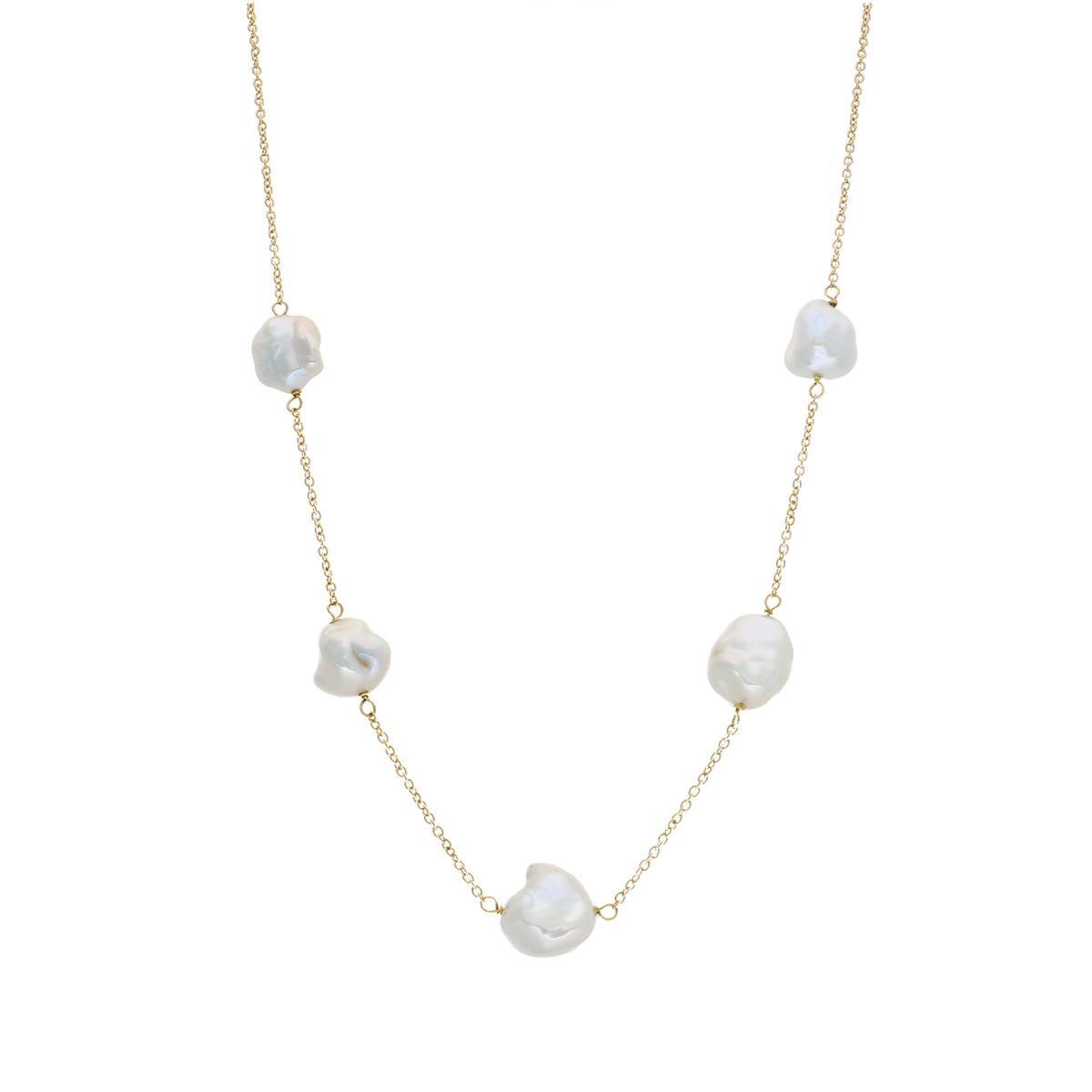 Collar Oro Amarillo Perla CO13229