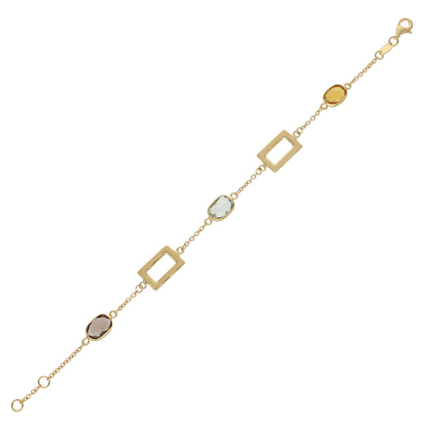 Pulsera Oro Amarillo Piedras Naturales PU13241