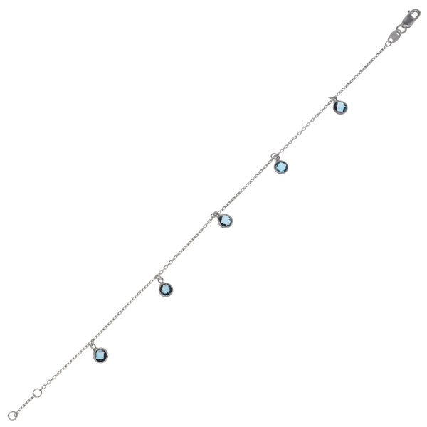 Pulsera Oro Blanco Topacio London PU13242