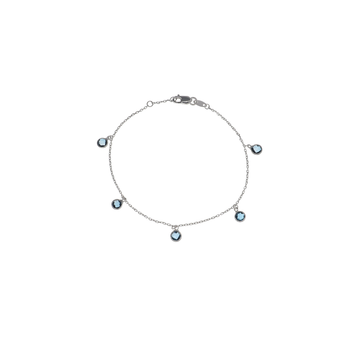 Pulsera Oro Blanco Topacio London PU13242
