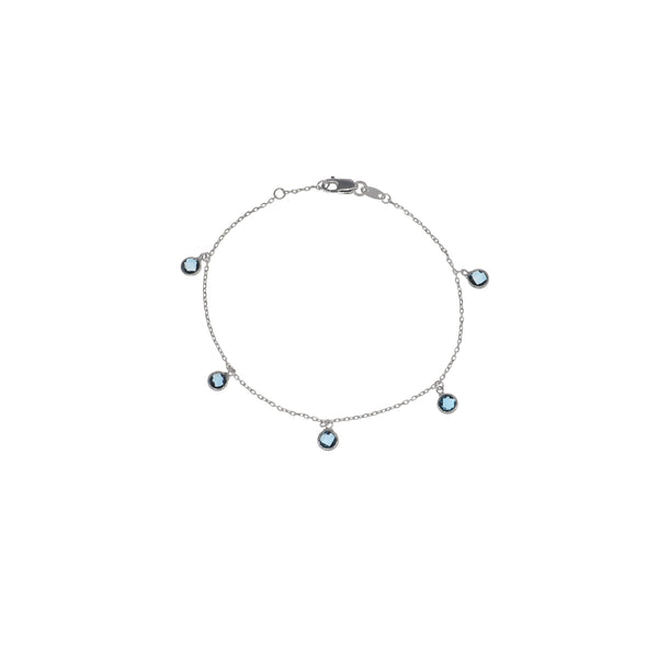 Pulsera Oro Blanco Topacio London PU13242