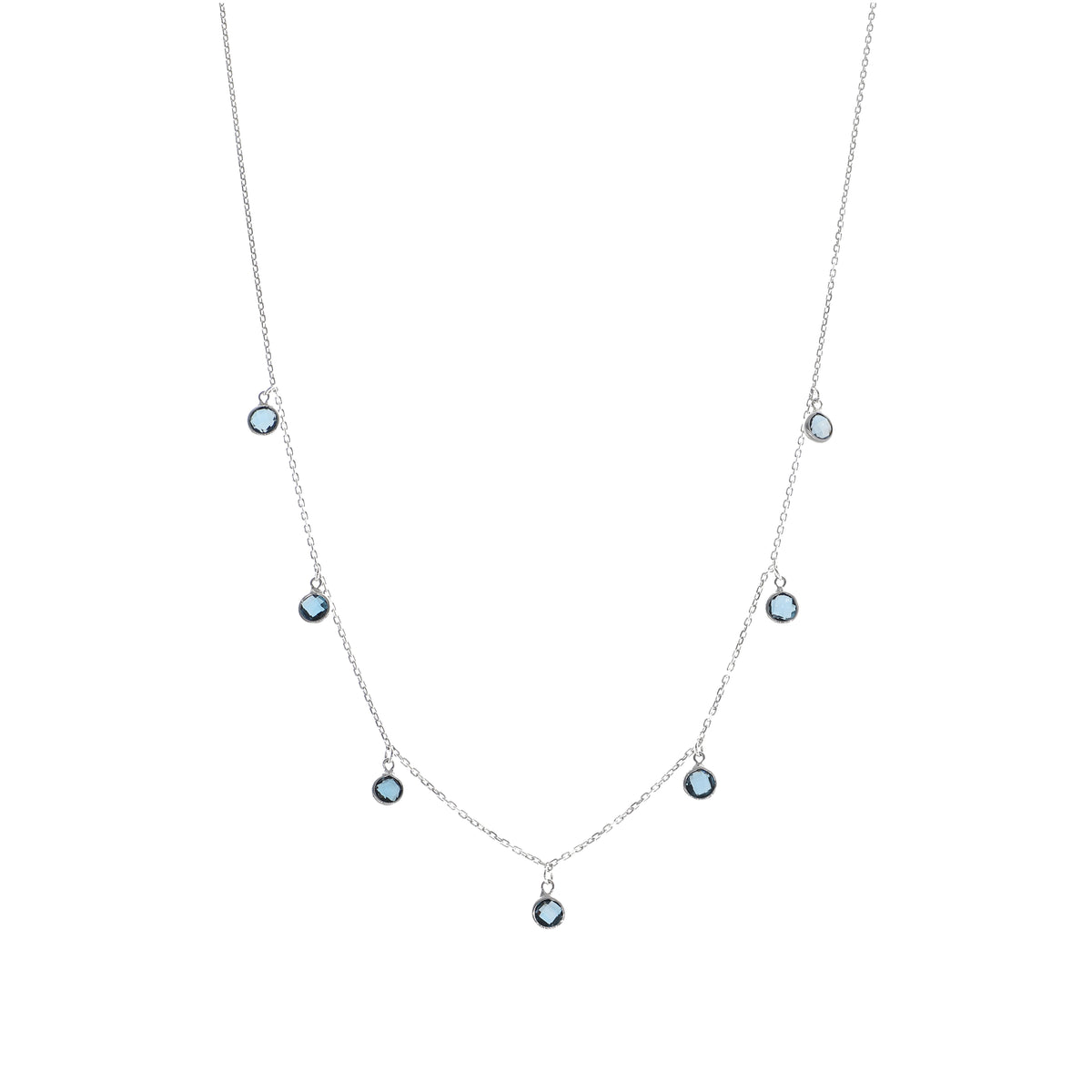 Collar Oro Blanco Topacio London CO13243
