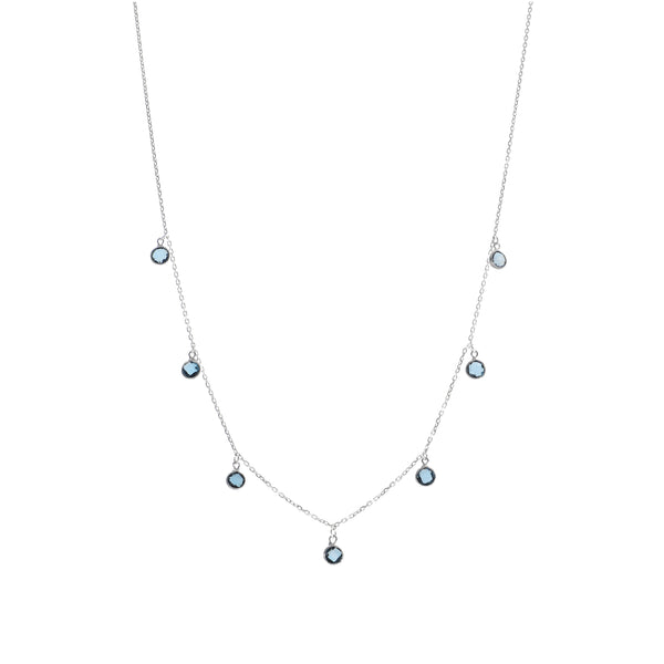 Collar Oro Blanco Topacio London CO13243