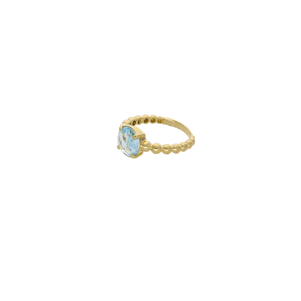 Anillo Oro Amarillo Topacio Azul AN13246