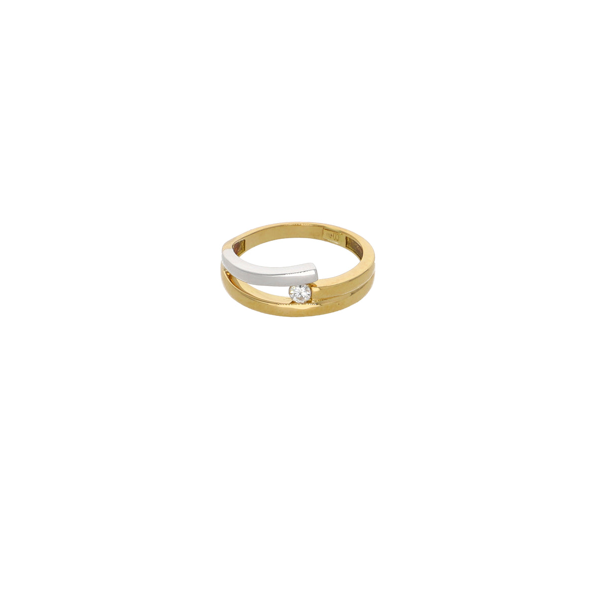 Anillo Oro Amarillo, Blanco y Brillante AN13249