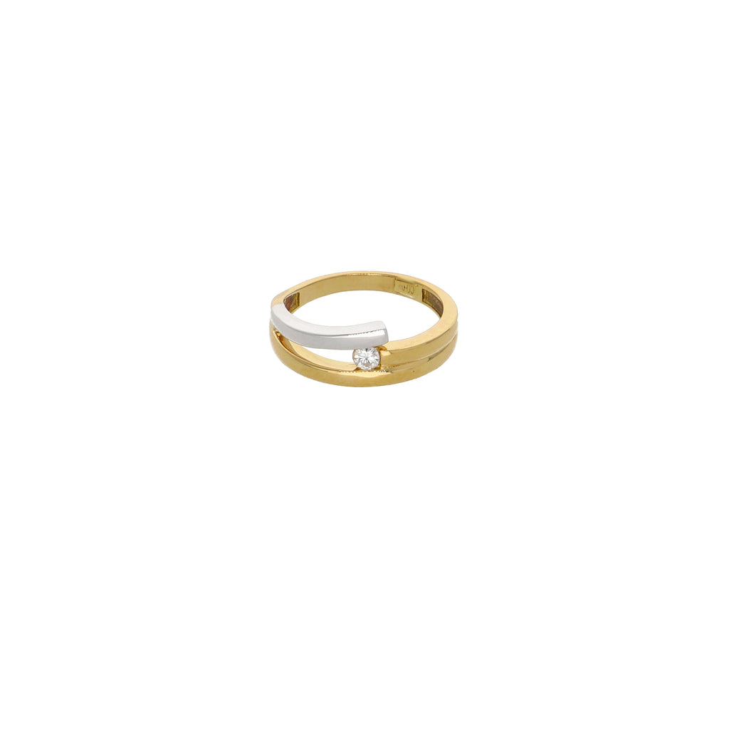 Anillo Oro Amarillo, Blanco y Brillante AN13249