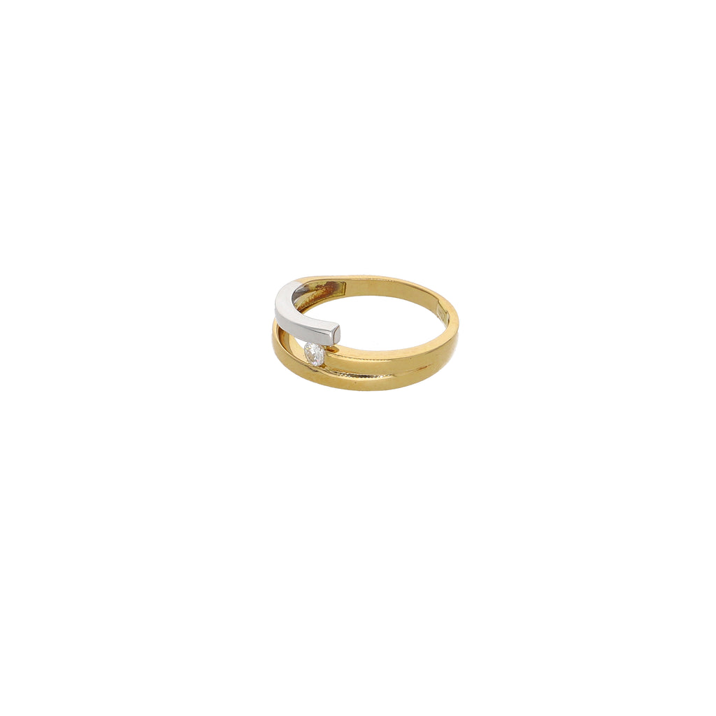 Anillo Oro Amarillo, Blanco y Brillante AN13249