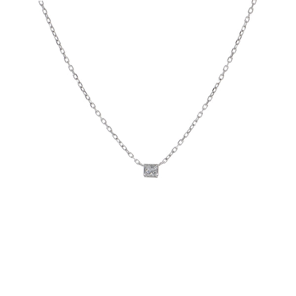 Collar Oro Blanco Brillante Punto de Luz CO13540