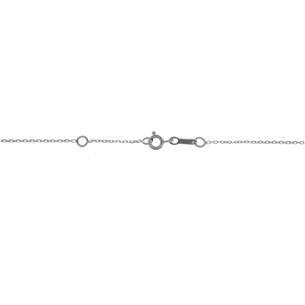 Collar Oro Blanco Zafiro Azul y Brillantes CO-13851
