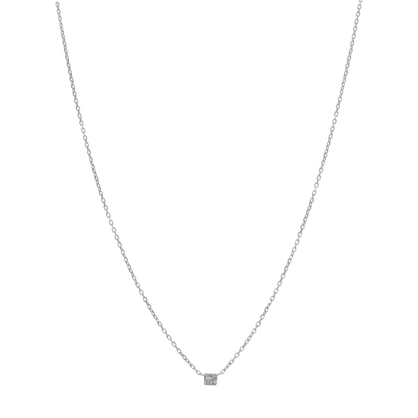 Collar Oro Blanco Brillante Punto de Luz CO13540