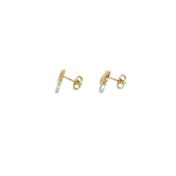 Aros Oro Amarillo Blanco y Brillantes AR13549