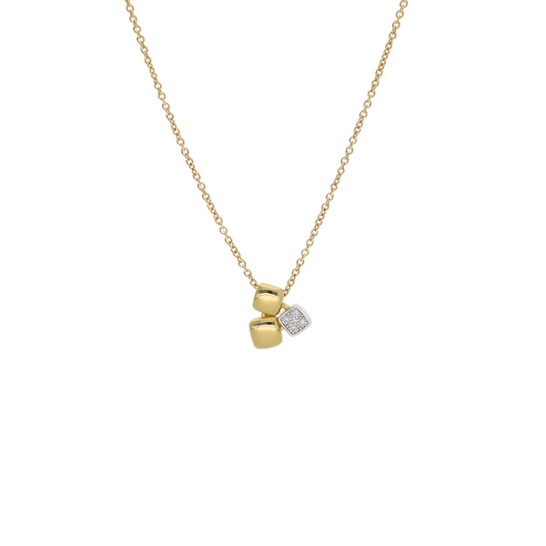 Collar Oro Amarillo Blanco  y Brillantes CO13550
