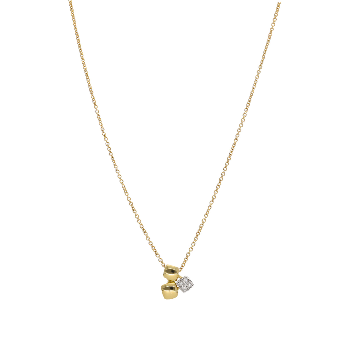 Collar Oro Amarillo Blanco  y Brillantes CO13550