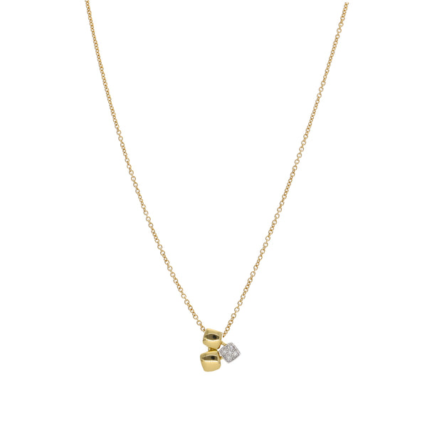 Collar Oro Amarillo Blanco  y Brillantes CO13550