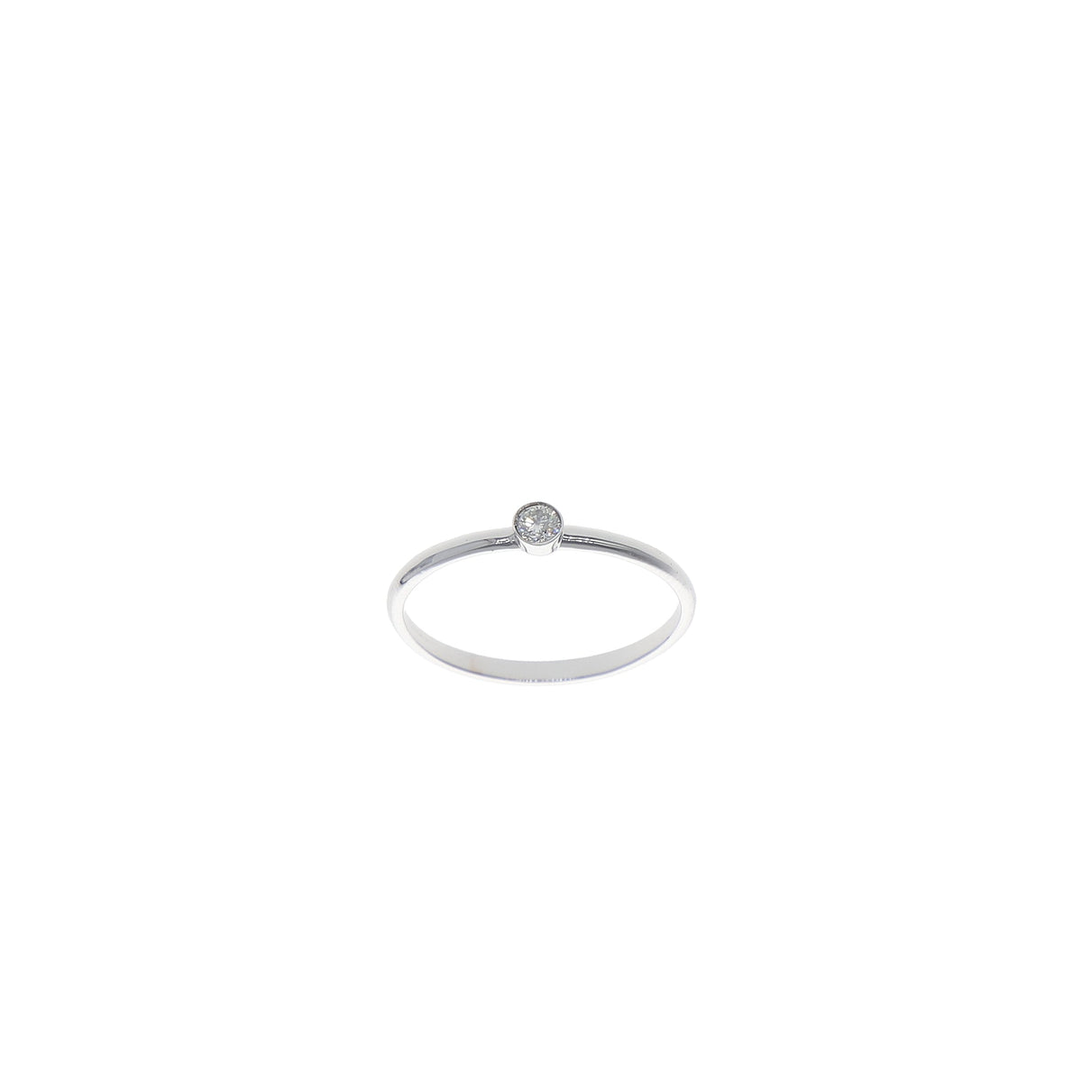 Anillo Oro Blanco Solitario Brillante AN13551