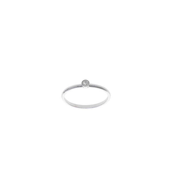 Anillo Oro Blanco Solitario Brillante AN13551