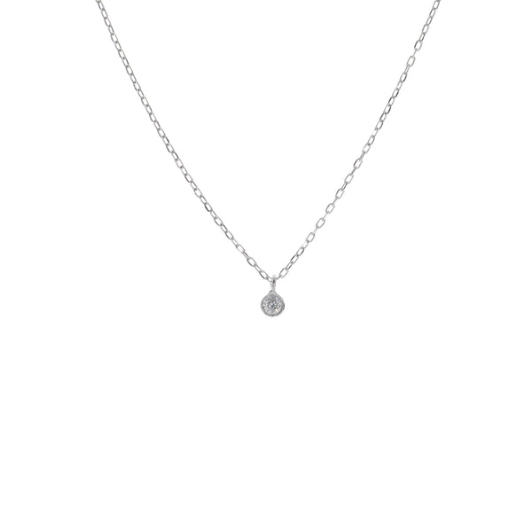Collar Oro Blanco y Brillante CO13553