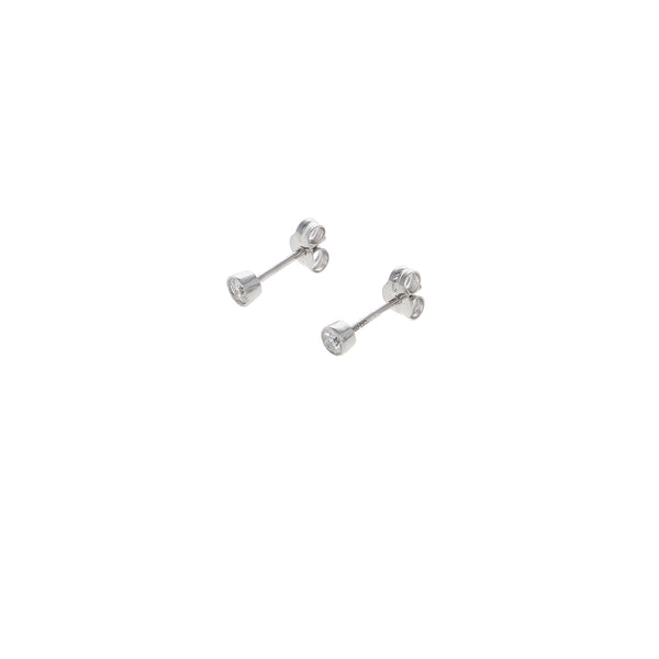 Aros Oro Blanco y Brillantes AR13554