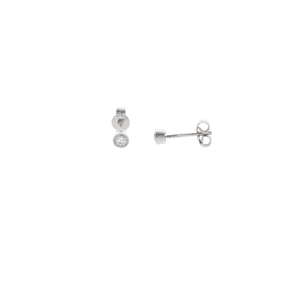 Aros Oro Blanco y Brillantes AR13554