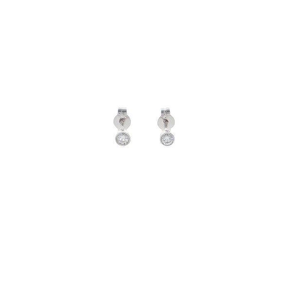 Aros Oro Blanco y Brillantes AR13554