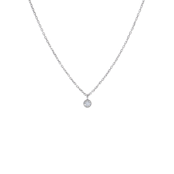 Collar Oro Blanco y Brillante CO13555