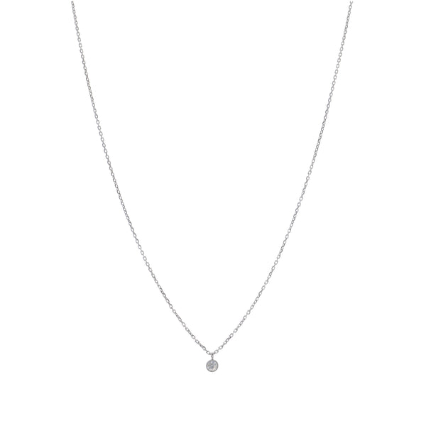 Collar Oro Blanco y Brillante CO13555