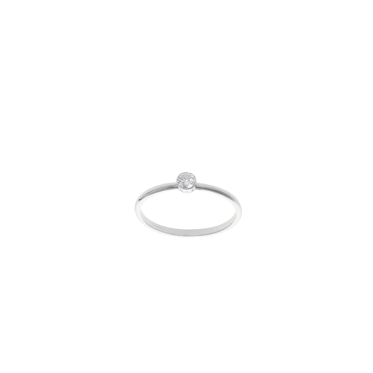 Anillo Oro Blanco Solitario Brillante AN13556