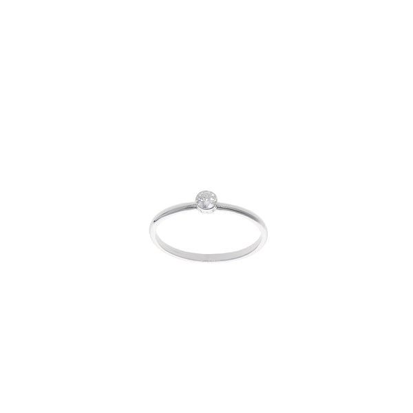Anillo Oro Blanco Solitario Brillante AN13556