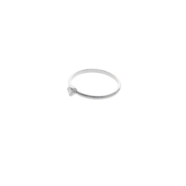 Anillo Oro Blanco Solitario Brillante AN13556