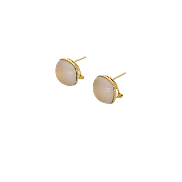 Aros Oro Amarillo y Cuarzo Rosa Antic AN13558