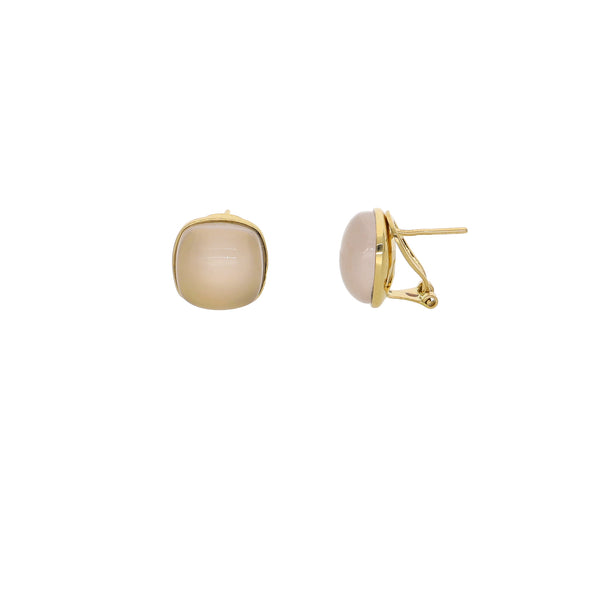 Aros Oro Amarillo y Cuarzo Rosa Antic AN13558