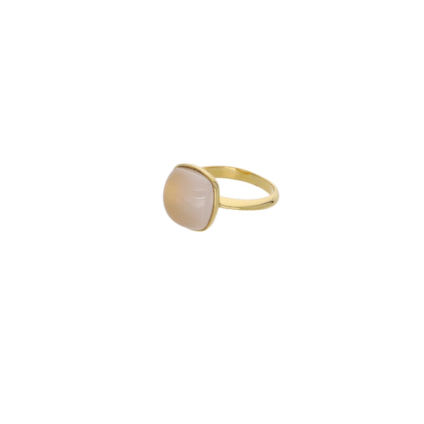 Anillo Oro Amarillo y Cuarzo Rosa Antic AN13559
