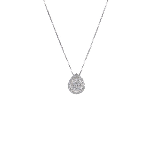 Collar Oro Blanco y Brillantes CO13319