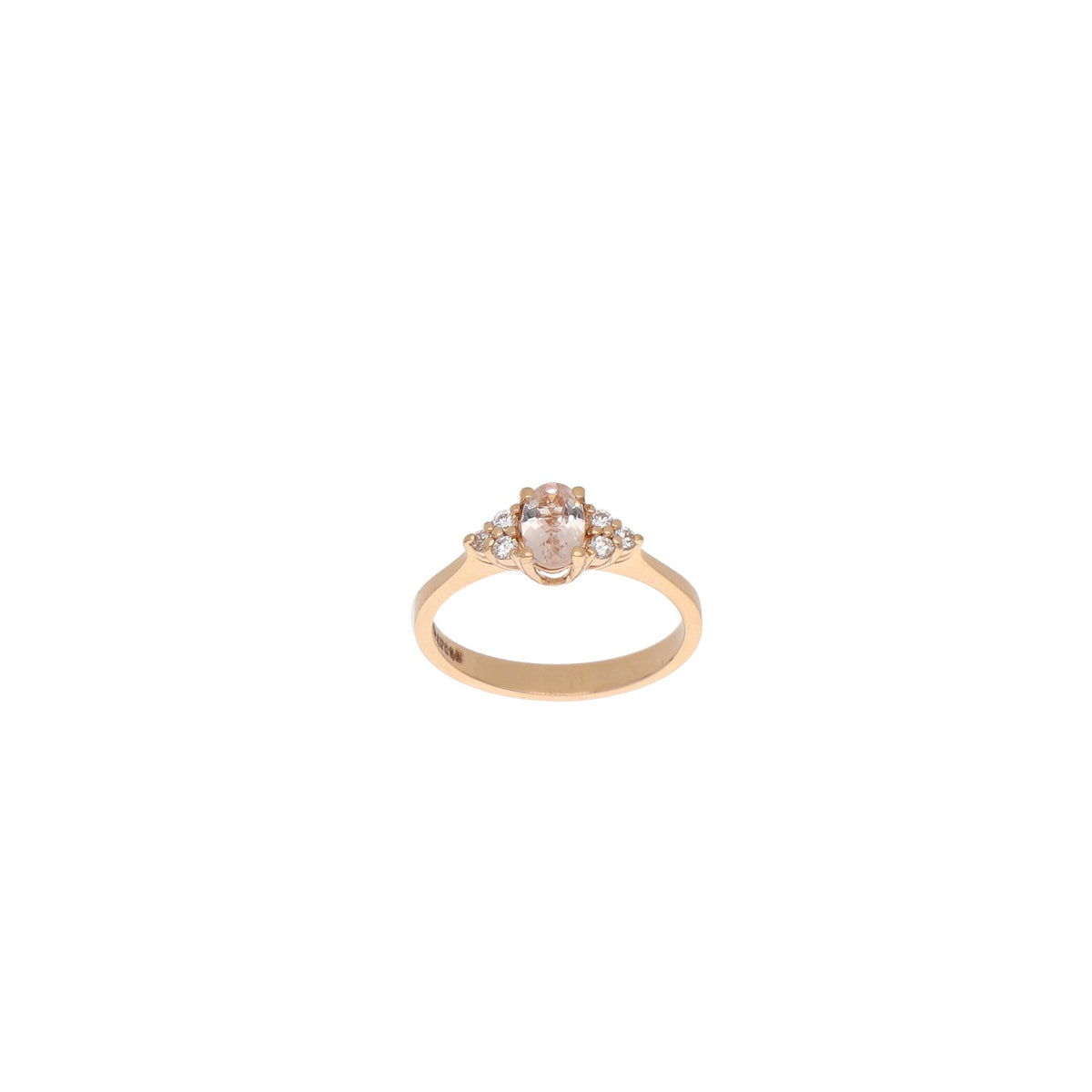 Anillo Oro Rosa Morganita y Brillantes AN13326