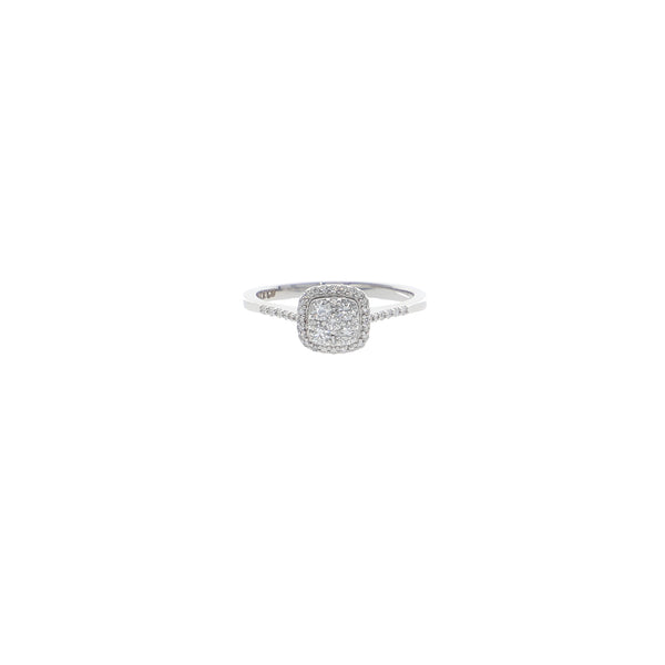 Anillo Oro Blanco y Brillantes Vintage AN13332
