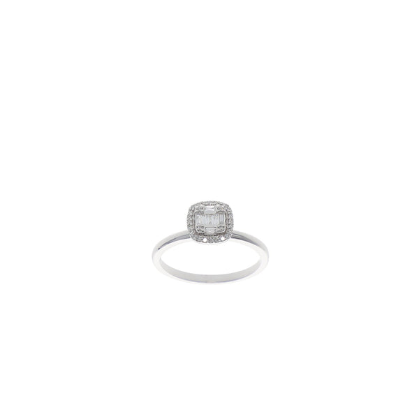 Anillo Oro Blanco Brillantes AN13336