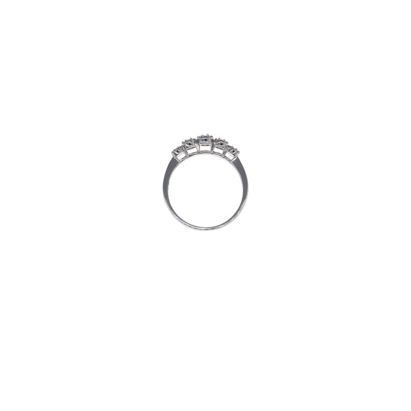 Anillo Oro Blanco y Brillantes Quintillo Roseta AN13344