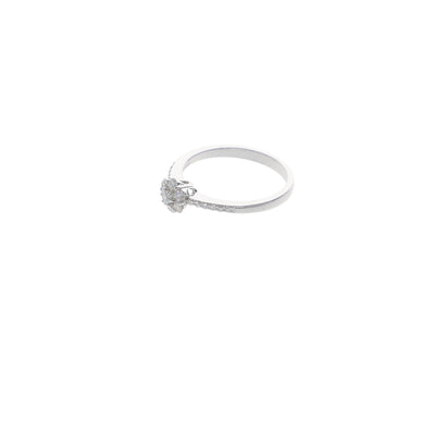 Anillo Oro Blanco y Brillantes Roseta AN13345