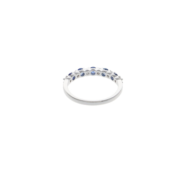 Anillo Oro Blanco Zafiro Azul y Brillantes AN13354