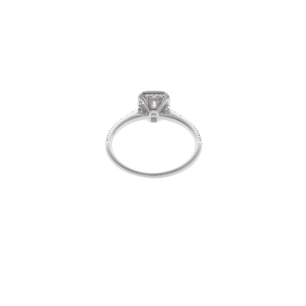 Anillo Oro Blanco y Baguette y Brillantes Vintage AN13365