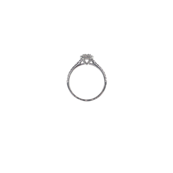 Anillo Oro Blanco y Baguette y Brillantes Vintage AN13365