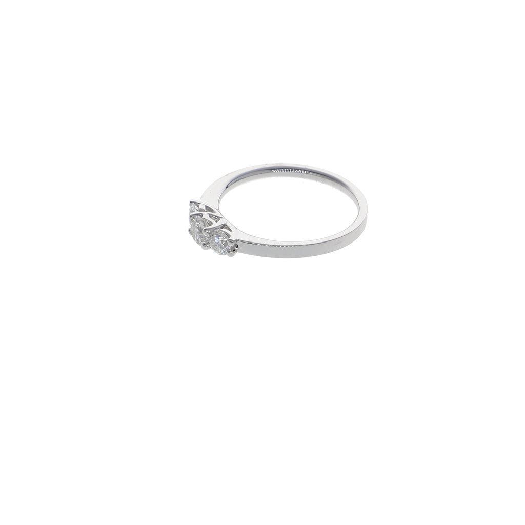 Anillo Oro Blanco y Brillantes Tricillo AN13372