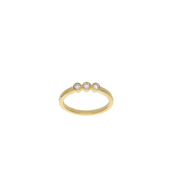 Anillo Oro Amarillo y Brillantes Tricillo Bisel AN13373