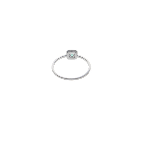 Anillo Oro Blanco Esmeralda y Brillantes AN13385