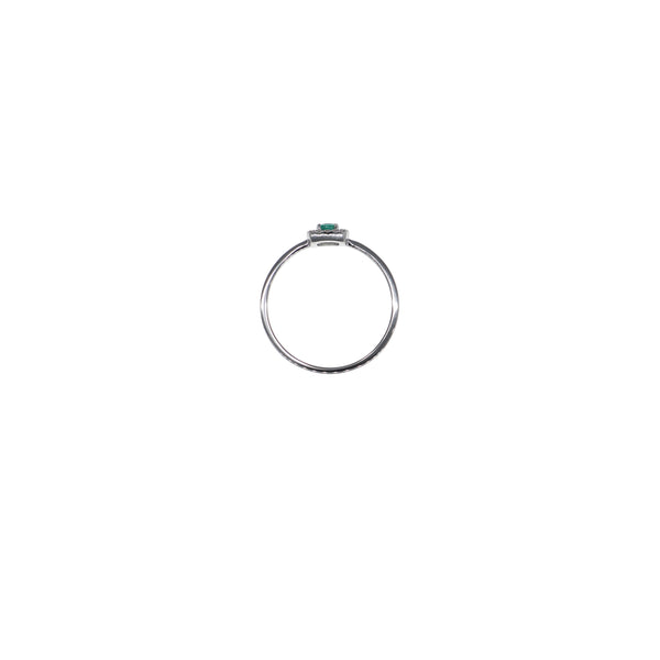 Anillo Oro Blanco Esmeralda y Brillantes AN13385