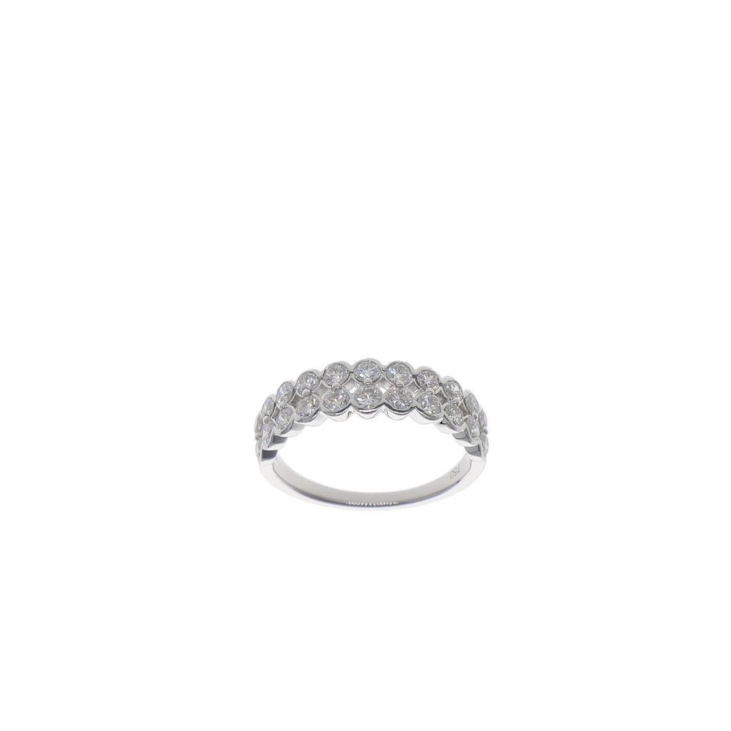 Anillo Oro Blanco y Brillantes Doble Bisel AN13405