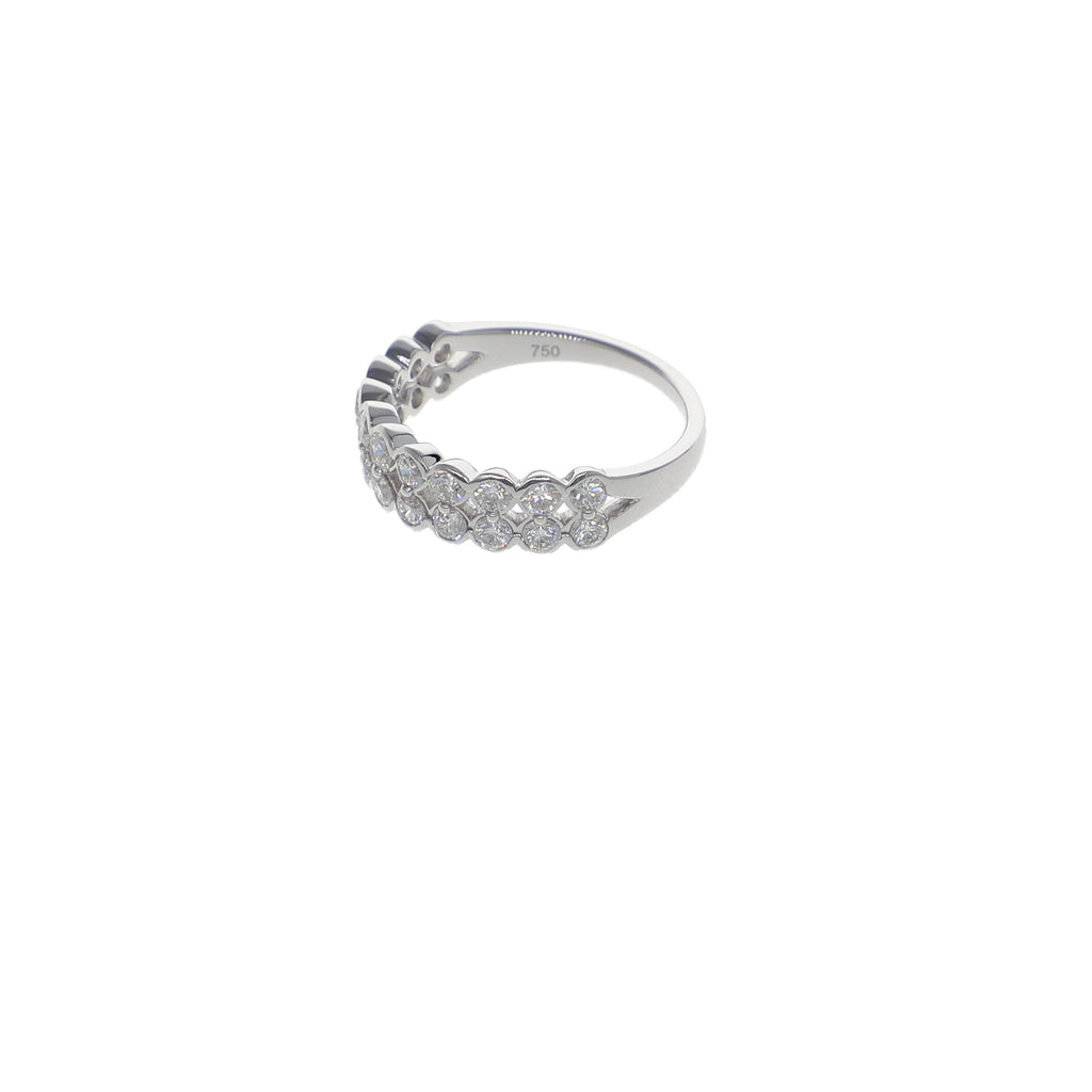 Anillo Oro Blanco y Brillantes Doble Bisel AN13405