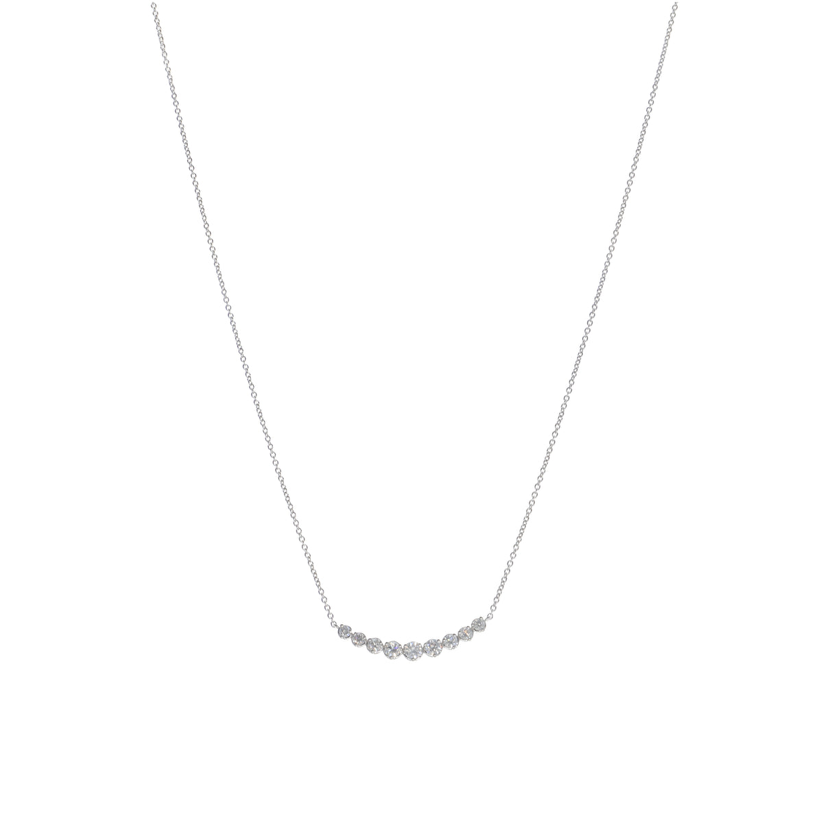 Collar Oro Blanco y Brillantes CO-13412