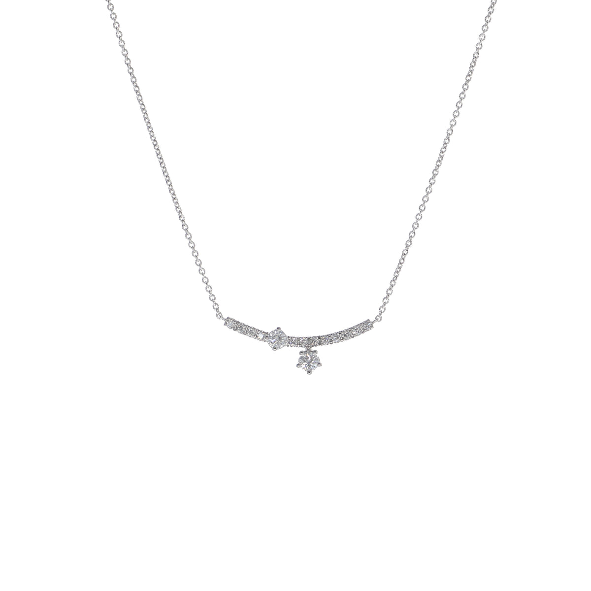 Collar Oro Blanco y Brillantes CO-13419